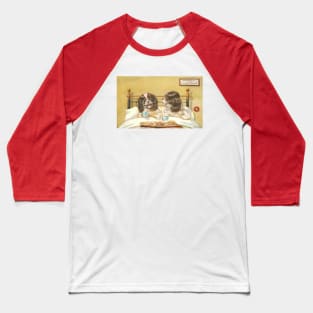 Cute Spaniel Dog Couple Share Some Pop Tarts in Bed Baseball T-Shirt
